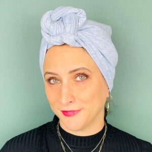 Turban Chimio Modèle Suze Ciel Argenté