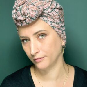 Turban de Chimio Modèle Suze Maille Rose