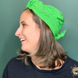 Turban de Chimio Modèle Satin Pois Verts